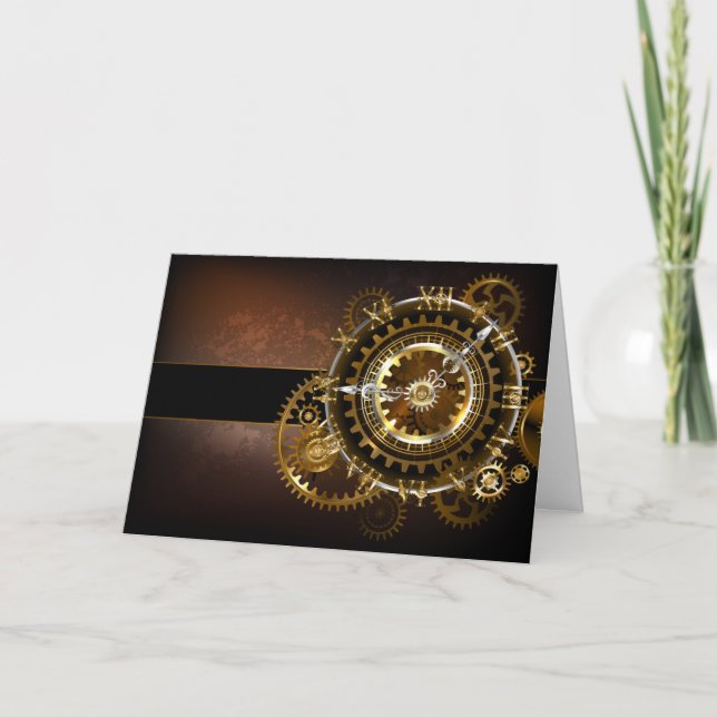 Horloge Steampunk avec des engrenages anciens (Devant)
