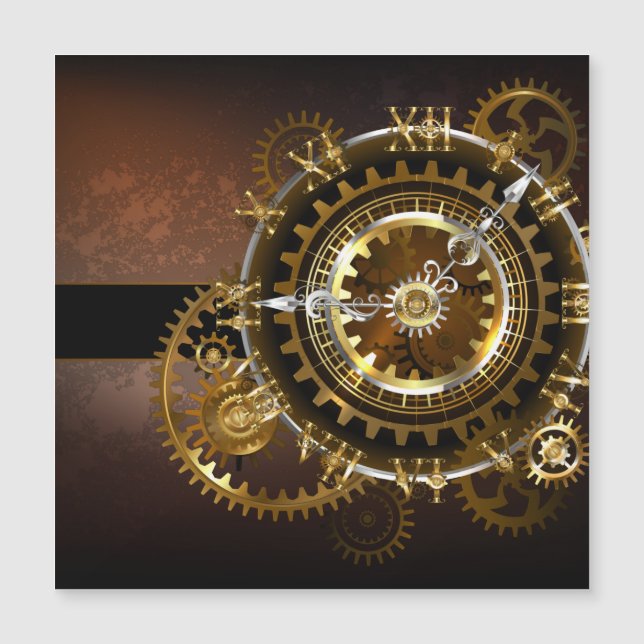 Horloge Steampunk avec des engrenages anciens (Devant)
