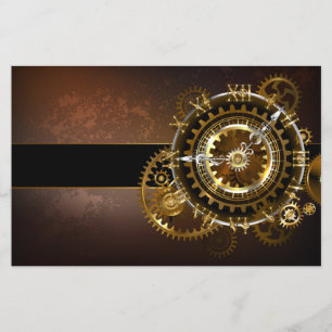 Horloge Steampunk avec des engrenages anciens
