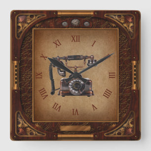 Horloge Steampunk~Téléphone antique~Numéros romain