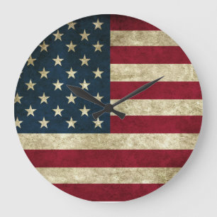 Horloge stylisée Rustic American Flag