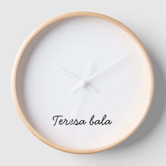 Horloge Stylish Monogram Modern Minimalist White Script (Recto)