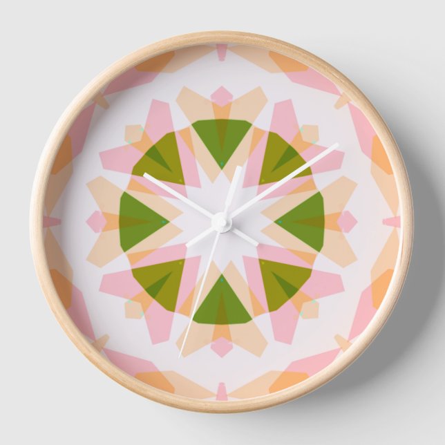 Horloge Sugar Rose Printemps Green Star Dopamine Décor Art (Recto)