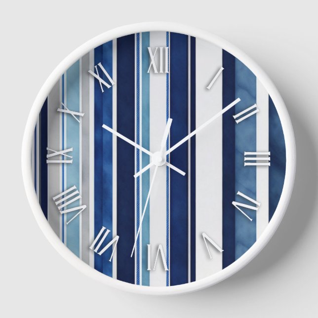 Horloge Summer Navy Blue Popular Boat Stripes Collection (Recto)