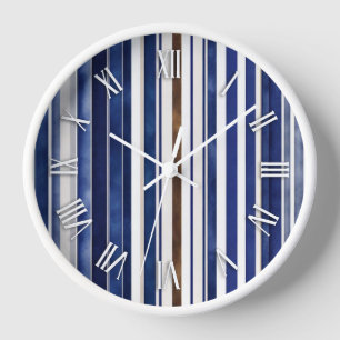 Horloge Summer Navy Blue Trendy Boat Stripes Collection
