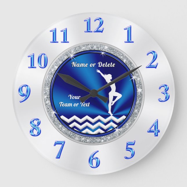 Horloge Super Cute Bleu et Blanc Gymnastique (Recto)