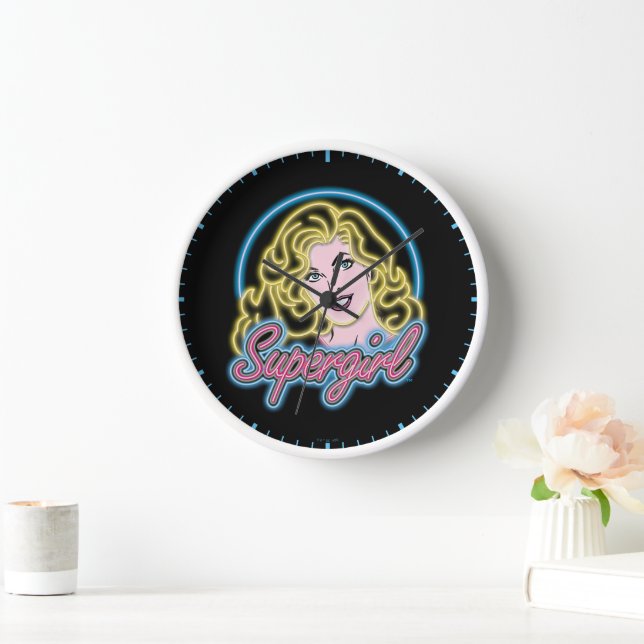 Horloge Supergirl Retro Neon Lights Graphic (Maison)
