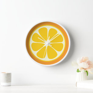 Horloge Sweet Juicy Orange Tropical Fruit Slice Kitchen
