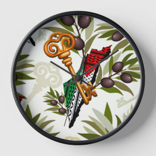 Horloge Symbole clé palestinien du droit au retour