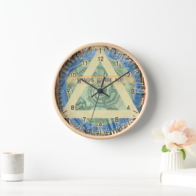 Horloge Symbole d'air qui me guide (Maison)