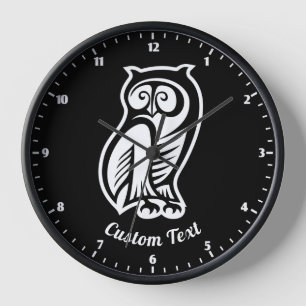 Horloge Symbole de hibou blanc