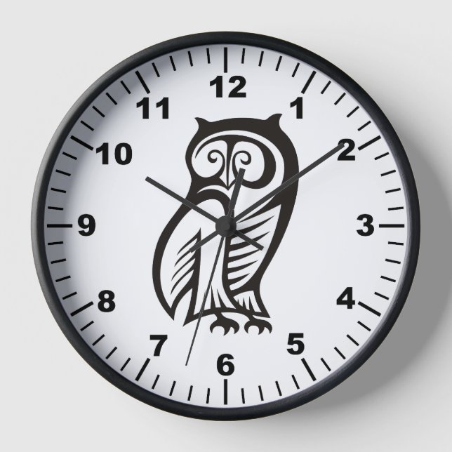 Horloge Symbole de hibou noir (Recto)