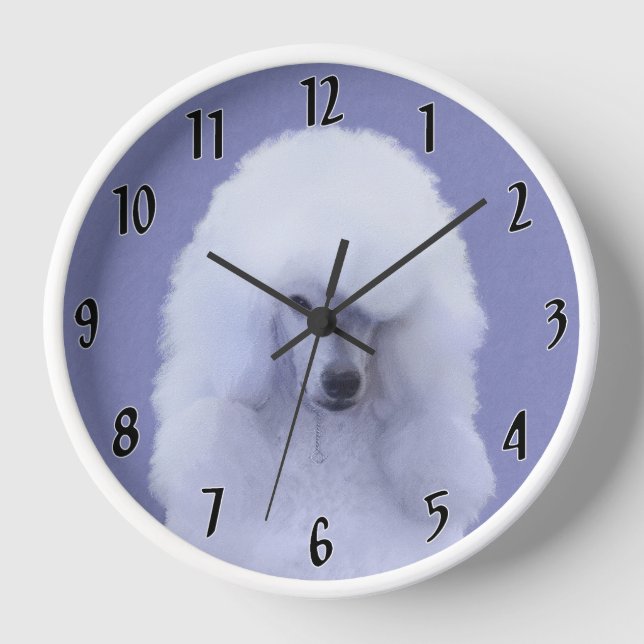 Horloge Tableau blanc standard de caniche - Art original d (Recto)