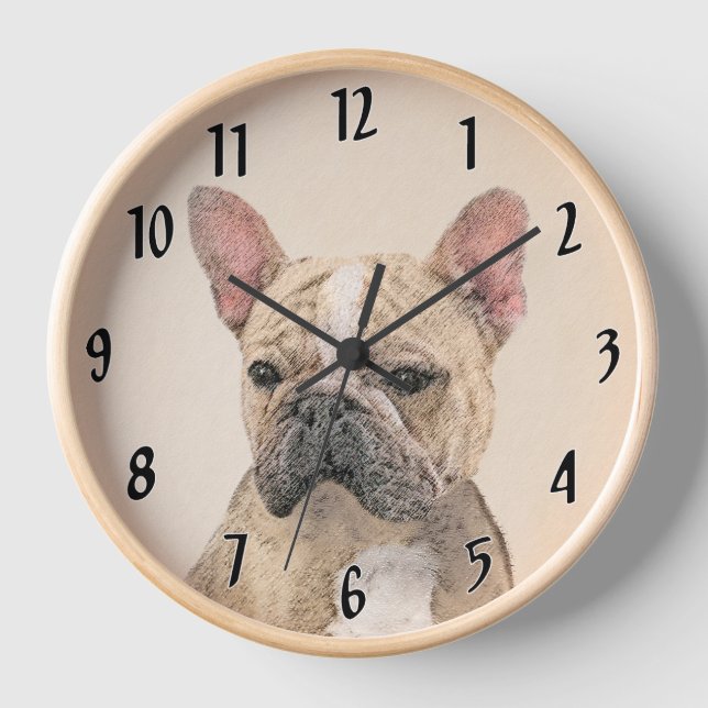 Horloge Tableau Français Bulldog (Sable) - Joli Original D (Recto)