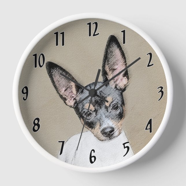 Horloge Tableau Rat Terrier - Cute Original Chien Art (Recto)