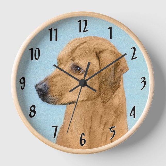 Horloge Tableau Rhodesian Ridgeback - Art Chien original (Recto)