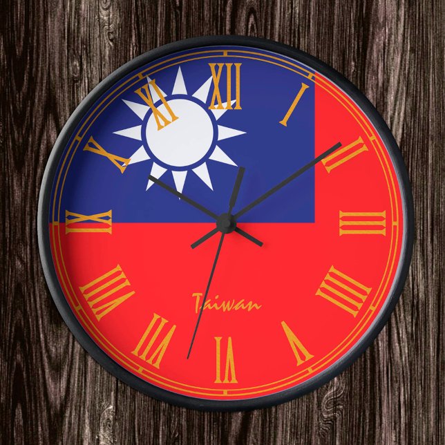 Horloge taïwanaise, Design moderne, Drapeau taïwan (Créateur téléchargé)