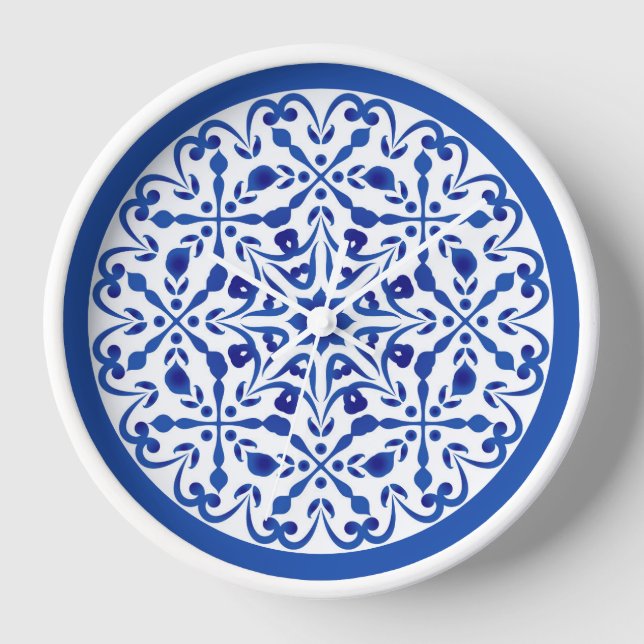 Horloge Talavera deux bleu et blanc (Recto)