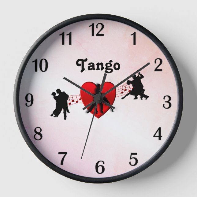 Horloge Tango Dance I Heart New Twist Design Numbers (Recto)
