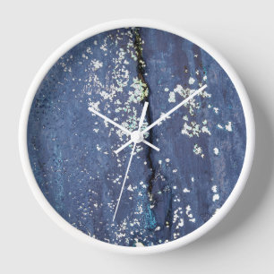 Horloge Tapis de souris abstrait peinture bleue patinée