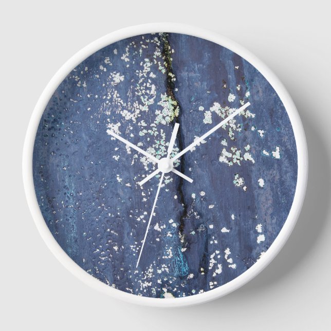Horloge Tapis de souris abstrait peinture bleue patinée (Recto)