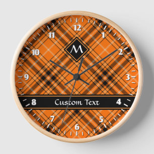 Horloge Tartan orange d'Halloween