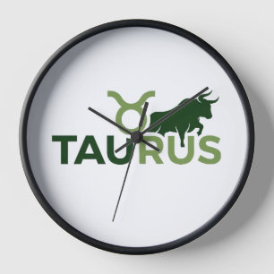 Horloge Taurus Typographie Moderne Chevauchante Graphique 