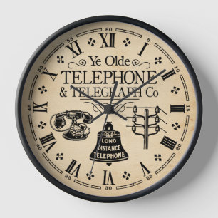 Horloge Téléphone et Télégraphe vintage, Téléphone