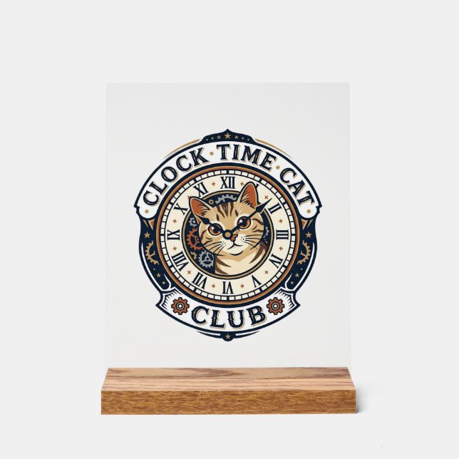 Horloge Temps Chat Chat Graphique Tee Art - Horlog (Recto)