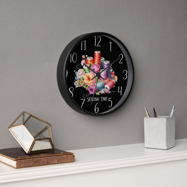 Horloge temps de couture mignon ajouter du texte (Bureau)