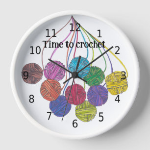 Horloge Temps de crochet, beaucoup de boules de fils, vos