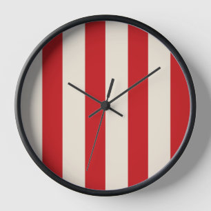 Horloge Tente de cirque vintage classique rayures rouges e