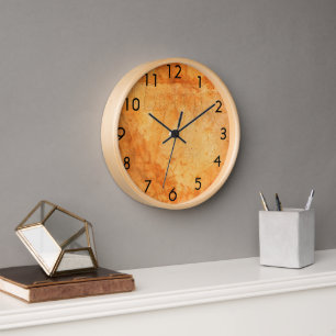 Horloge Terracotta mur rustique brûlé orange