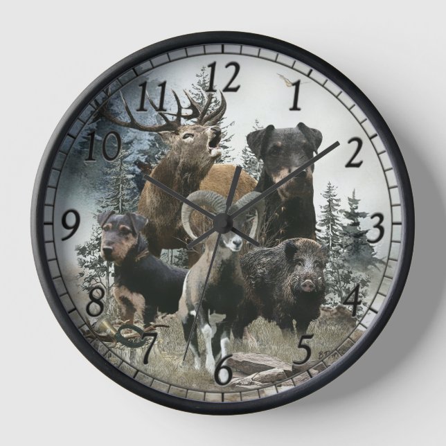 Horloge Terrier de chasse allemand, Le Jagdterrier, Art (Recto)