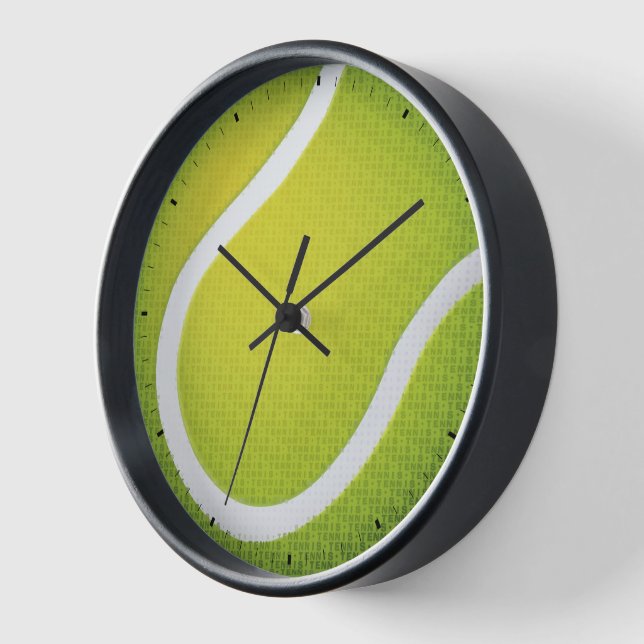 Horloge Texte du type de tennis cool (Angle)