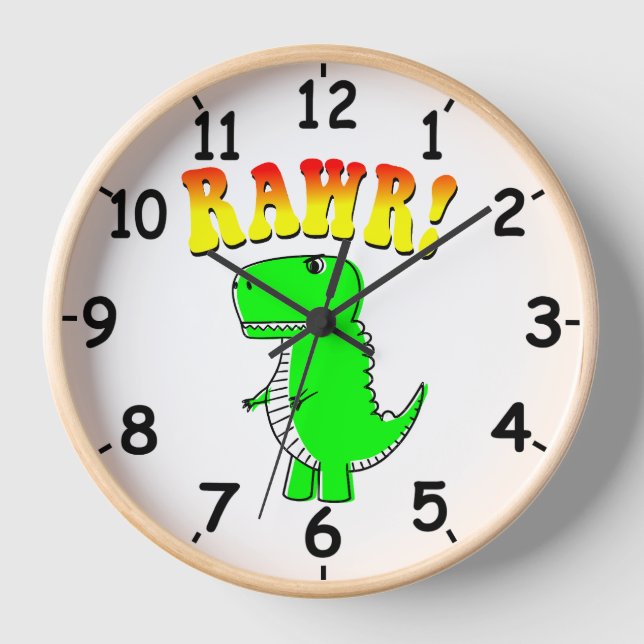 Horloge Texte Super T-Rex Rex mou et en colère (Recto)