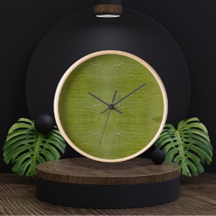 Horloge Texture de l'alligator vert citron