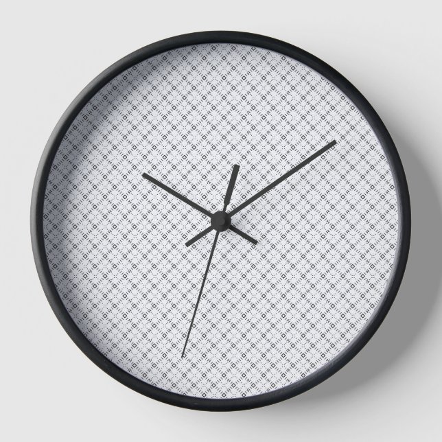 Horloge Texture Géométrique Monochrome | Aspect Diamant Sa (Recto)