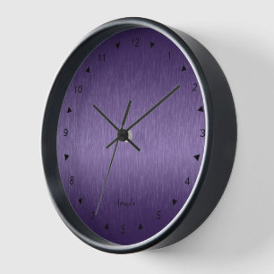 Horloge Texture métallique violette profonde minimale