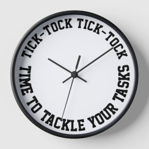 Horloge Tick-Tock Tick-Tock Time To Tac Your Tasks Wall