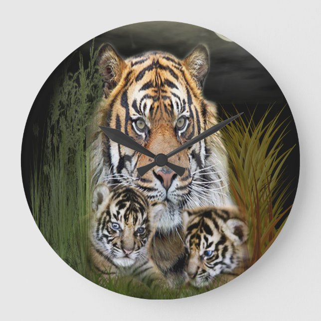 Horloge Tigre et ses petits (Recto)