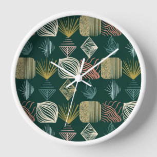 Horloge Tissu Tribal des Caraïbes gras : Turquoise Boho