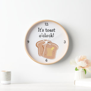 Horloge Toast O'Clock amusant graphique alimentaire