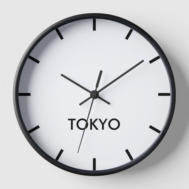 Horloge Tokyo Capitale du Japon fuseau horaire minimaliste (Recto)