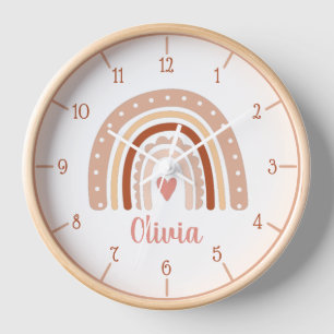 Horloge Tone Terme Boho Arc-en-ciel Nom de la fille Horlog