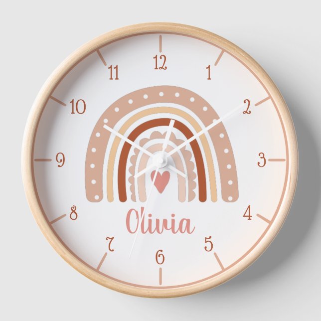 Horloge Tone Terme Boho Arc-en-ciel Nom de la fille Horlog (Recto)