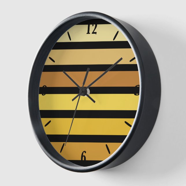 Horloge Tons Jaune Doré Sur Noir (Angle)