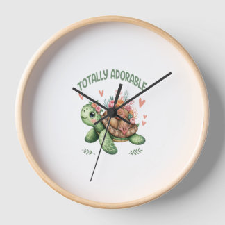 Horloge Tortue totalement adorable avec corail