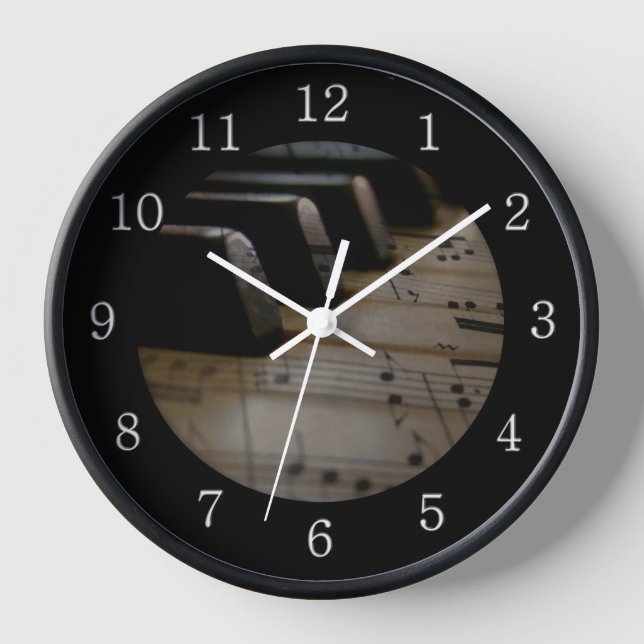 Horloge Touches de piano de musique antique (Recto)