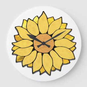 Horloge tournesol en verre tendu